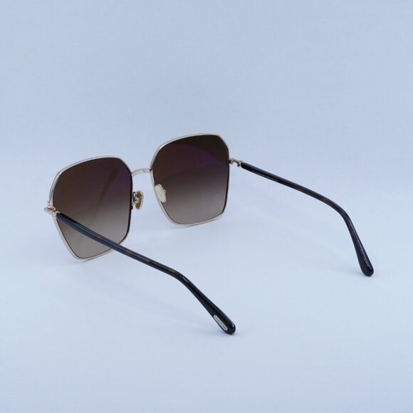 Tom Ford Claudia-02 FT0839 52F Sunglasses Gold/Havana Square Frame, Brown Lenses main image 11